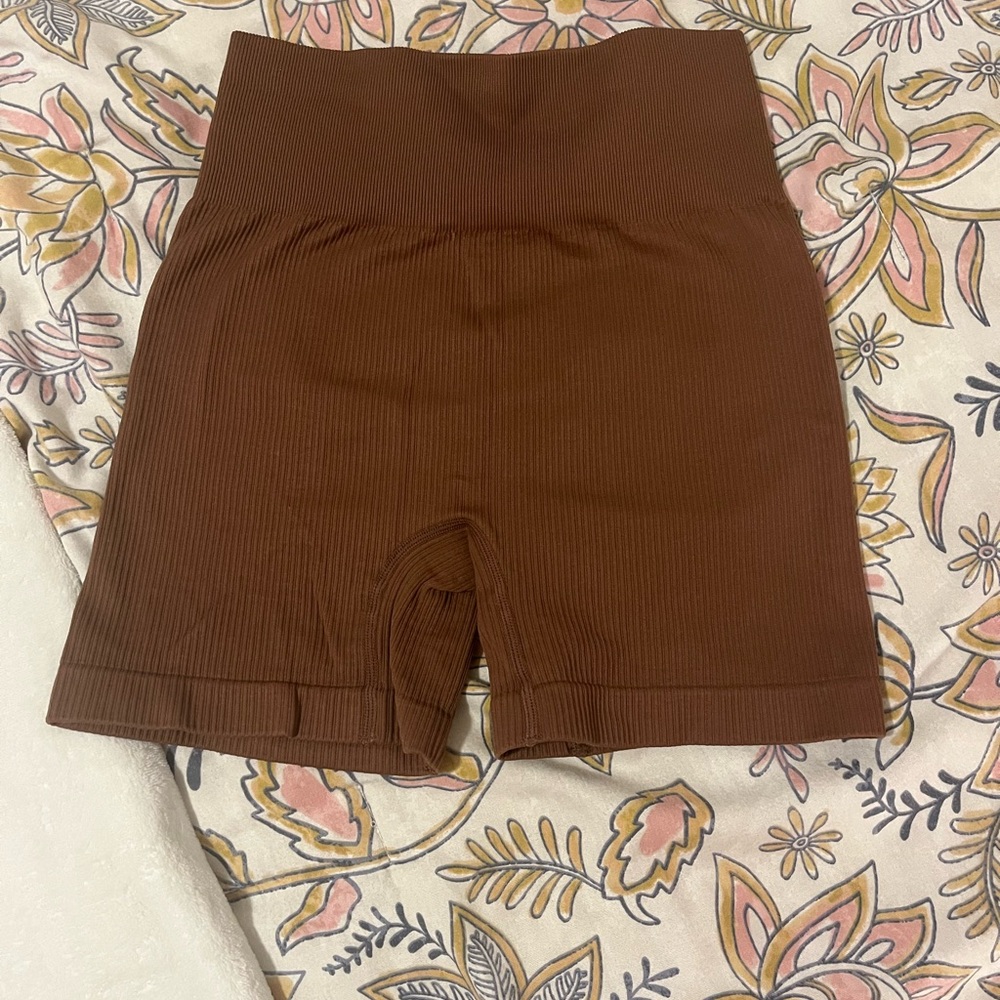 Women's Brown High-Waisted Shorts